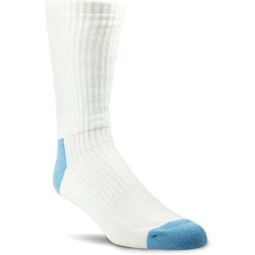 Ariat Arch Support Reinforced Heel & Toe Cotton Crew Socks in White, 3-Pk