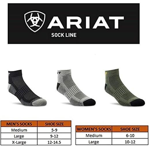 AriatTEK High-Performance Quarter Crew Socks in Olive, 3-Pk