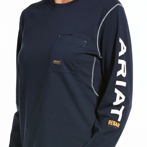 Women's Ariat Rebar Workman Logo T-Shirt in Navy