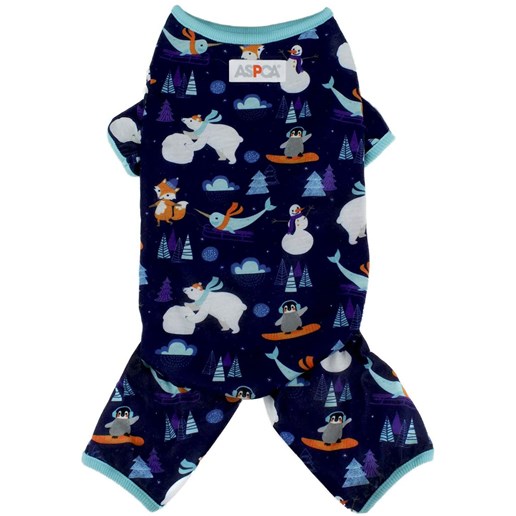Arctic Friends Onesie Dog Pajamas in Blue, Small