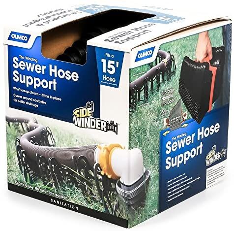 Camco RV Sidewinder Plastic Sewer Hose Support, 15-Ft