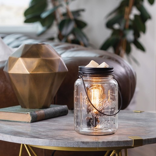 Glass Mason Jar Edison Bulb Illumination Wax Warmer