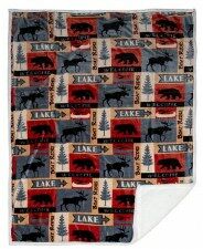 54-In x 68-In Lake House Plush Sherpa Throw