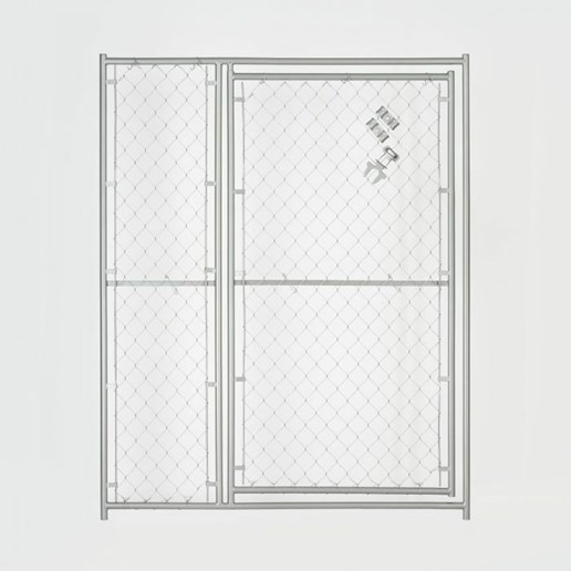 Lucky Dog 6-Ft x 5-Ft Chain Link Silver Kennel Panel with 36-In Gate