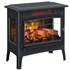 Infrared Quartz Stove with 3D Flame Effect In Black