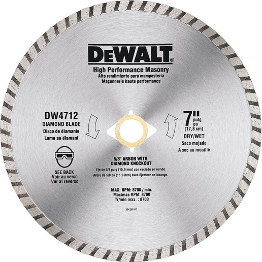 DeWALT 7-In High Performance Diamond Masonry Blade, 3Pk