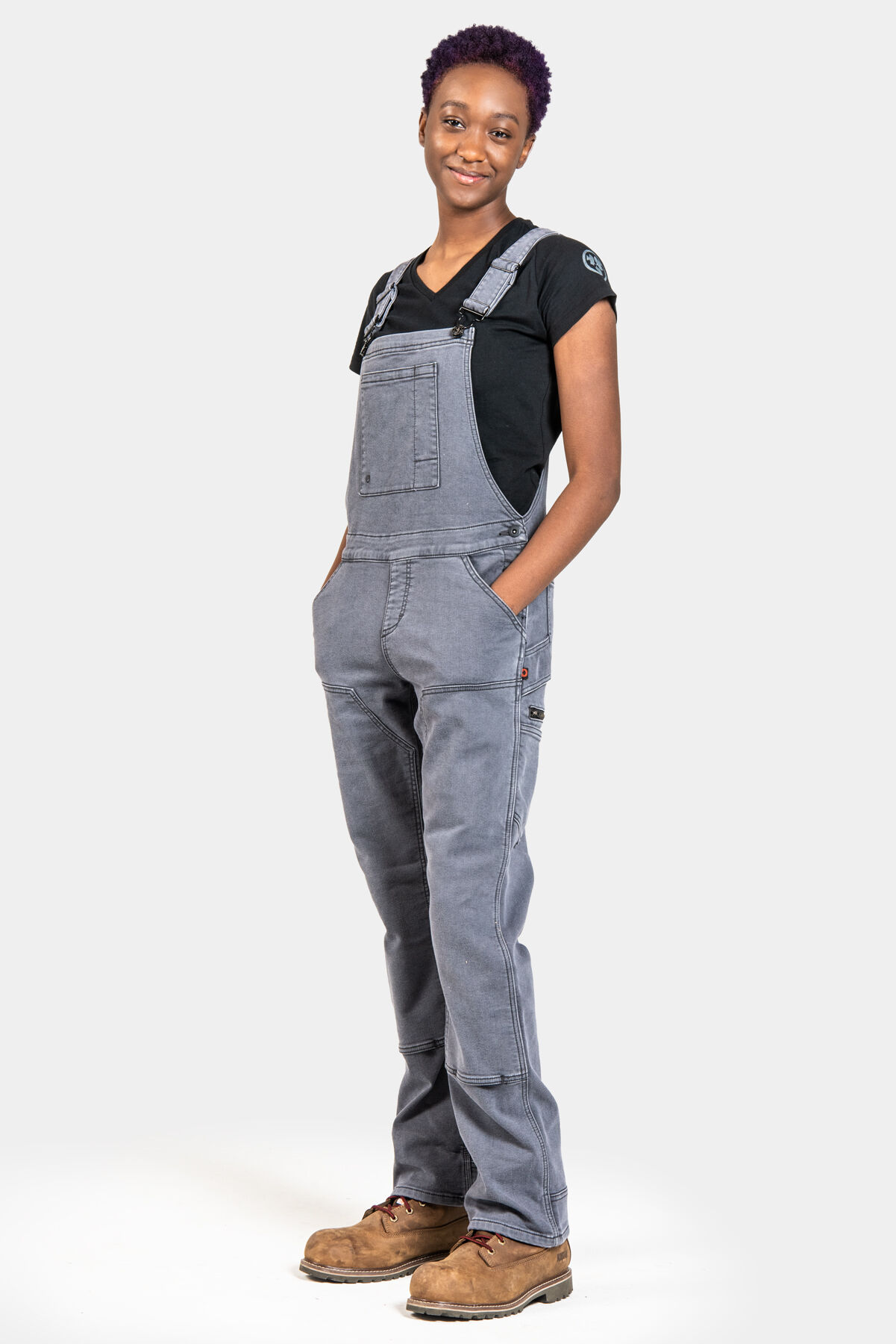 Women's Freshley Overall in Gray Stretch Canvas