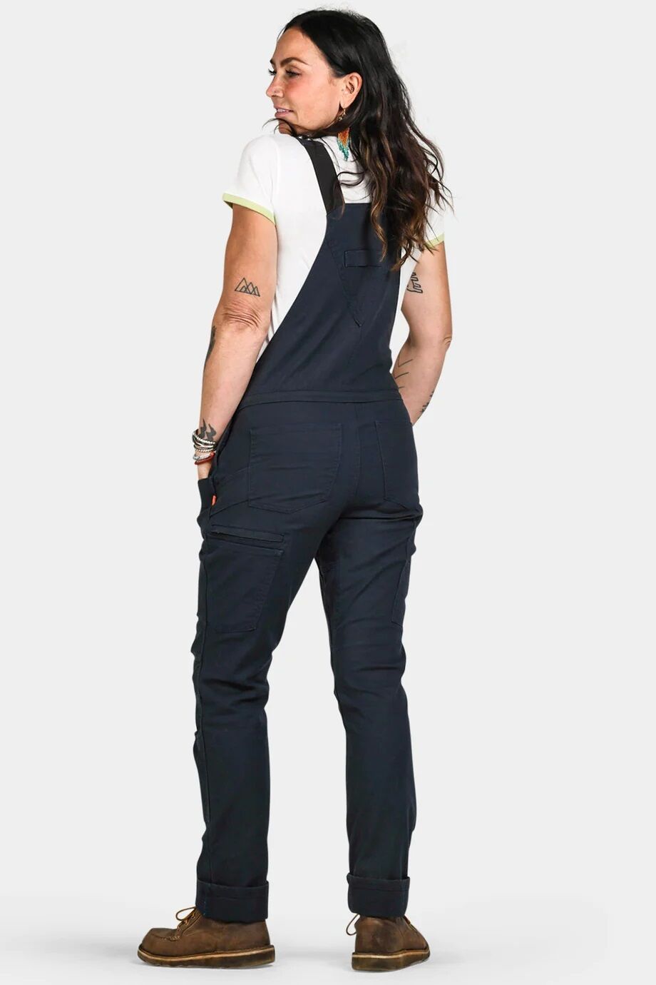 Women's Freshley Drop Seat Overalls in Navy Canvas
