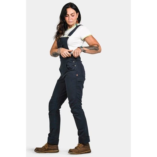 Women's Freshley Drop Seat Overalls in Navy Canvas