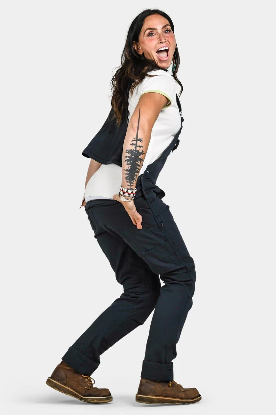 Women's Freshley Drop Seat Overalls in Navy Canvas