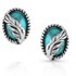 World's Feather Turquoise Post Earrings