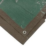 thumbnail interactive-video image 1 of XtremeCoverPro 6'x8' All Purpose 5 Mil Tarp – Waterproof, Reusable, Rust-Resistant Grommets (Brown/Green) 1 of 5