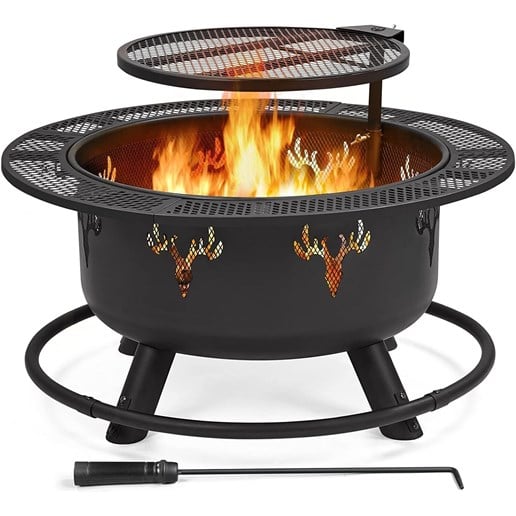 Wood Burning Fire Pit with Grill