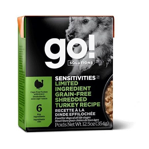 go! Solutions Sensitivities Limited Ingredient Grain Free Turkey 12.5-Oz Carton Wet Dog Food