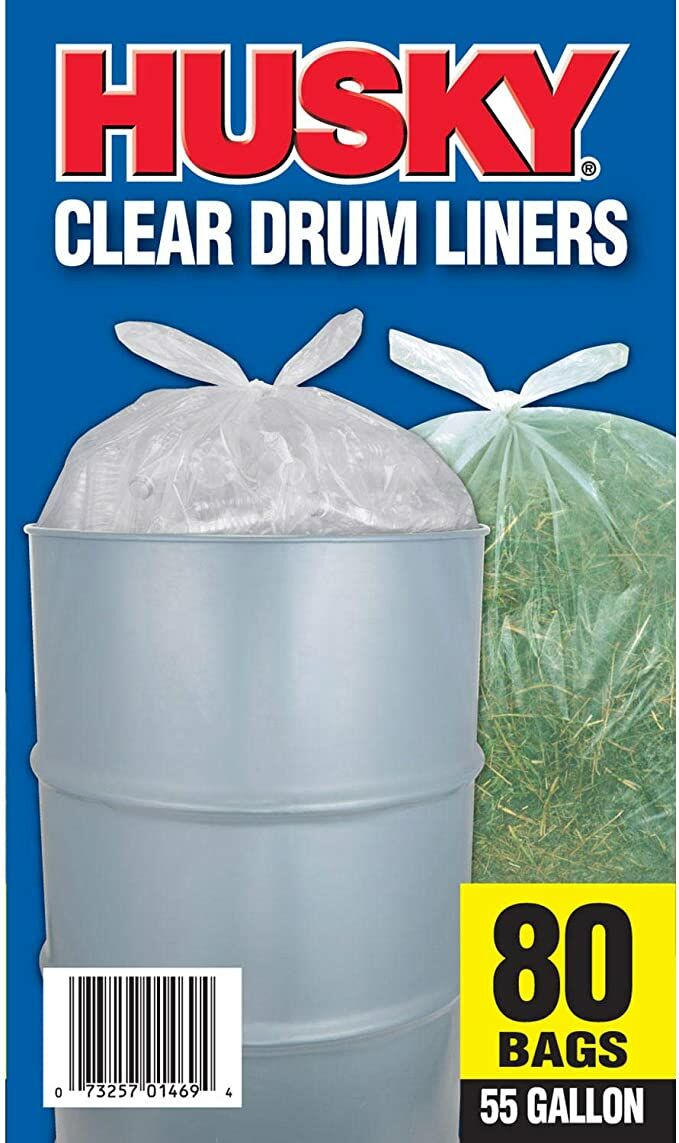 Husky 55-Gal Clear Trash Bag, 80-Ct