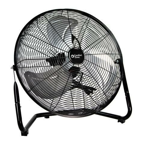 Comfort Zone High Velocity 3-Speed Floor Fan, 20-In
