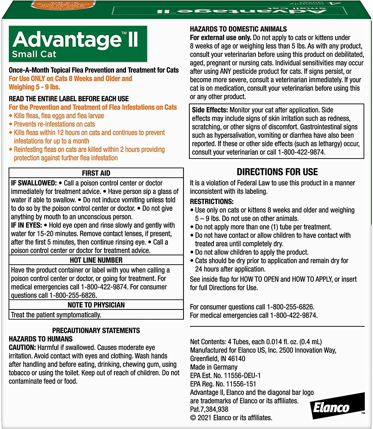 Advantage II for Cats 5-Lb to 9-Lb, 4-Pk