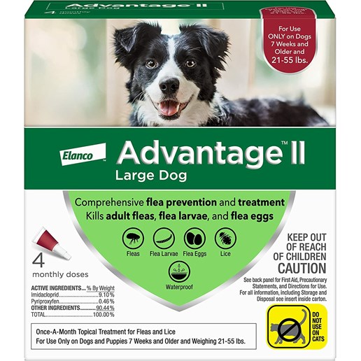 Advantage II Flea and Lice Treatment for Large Dogs 21-55-Lb, 4-Pk