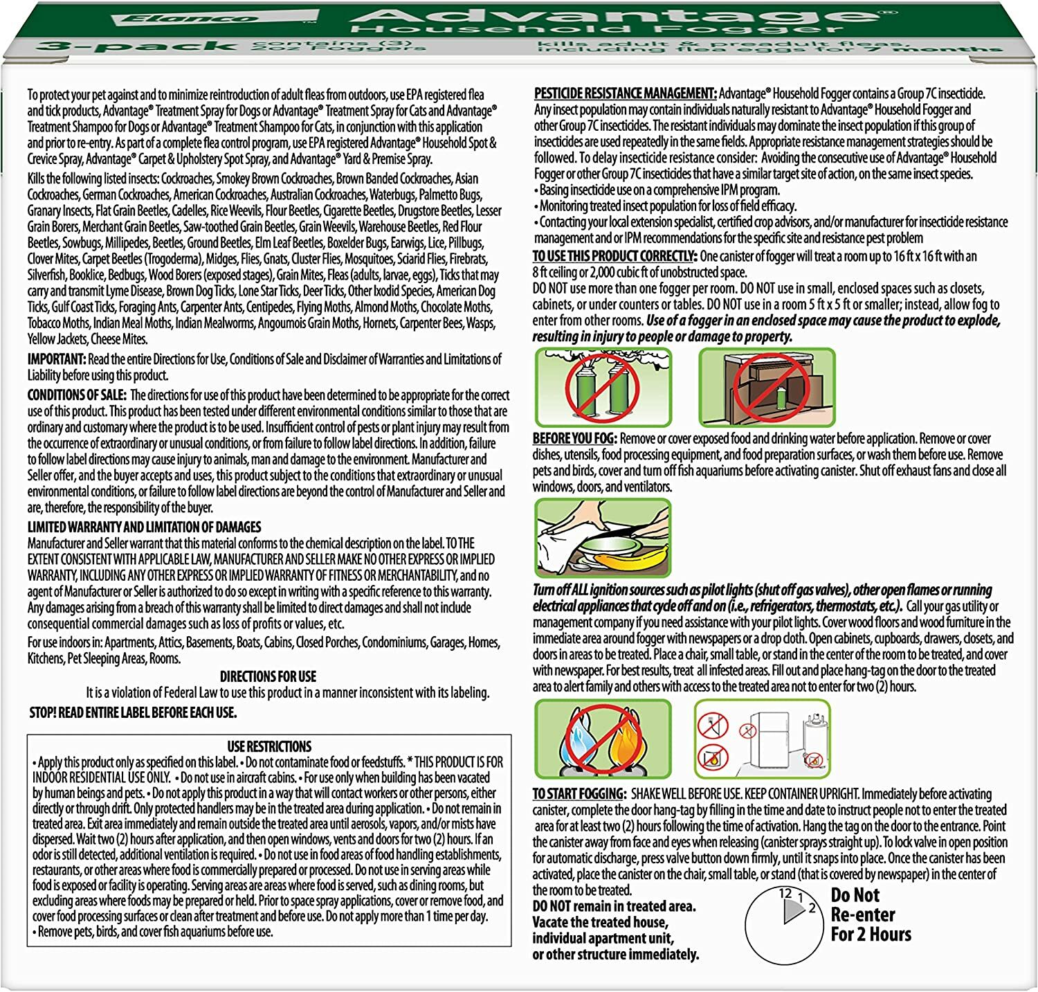 Advantage Flea and Tick Household Fogger, 3-Pk