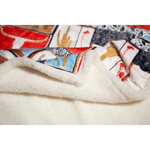 Wrangler Western Vintage Sherpa Throw Blanket