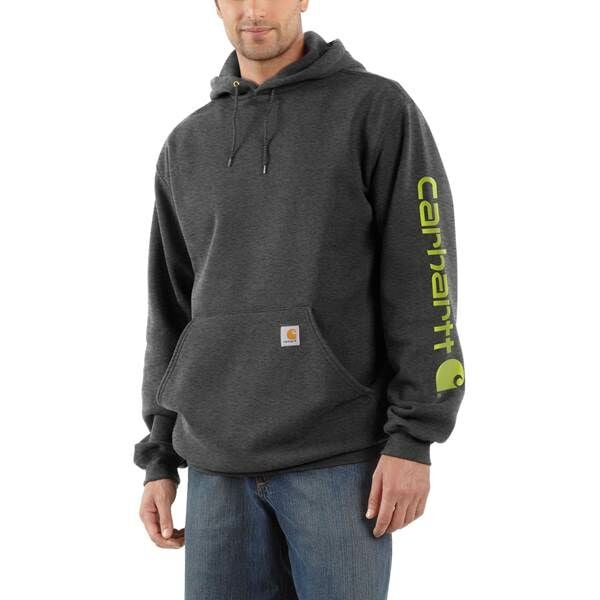 Carhartt Men's Loose Fit Midweight Logo Sleeve Graphic Hoodie