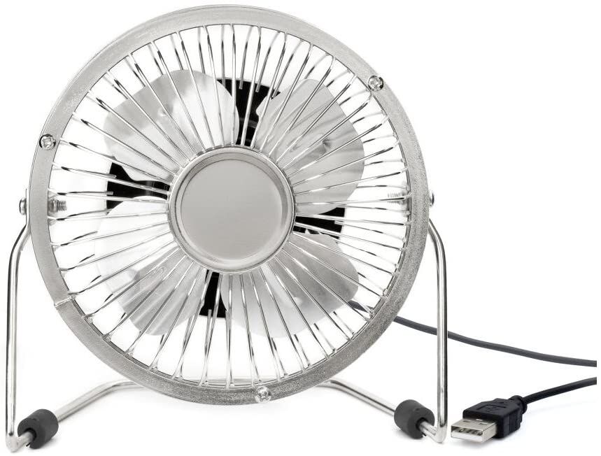 6-In x 6-In USB Desk Fan in Silver