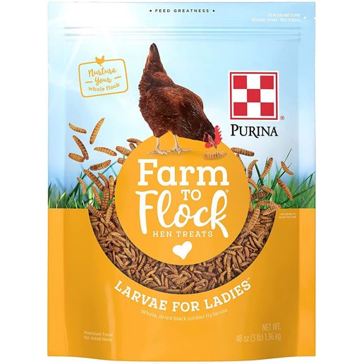 Purina Farm to Flock Larvae for Ladies Hen Treats, 3-Lb Feed