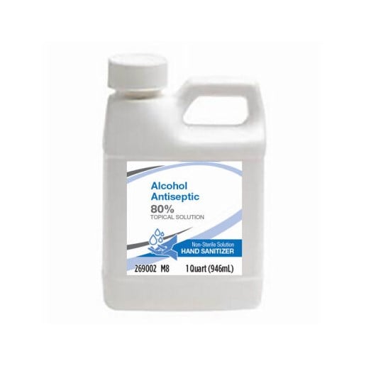 80% Ethanol Liquid Hand Sanitizer, 1-Qt Jug