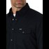 Men's Long Sleeve Flannel Lined Work Shirt in Black