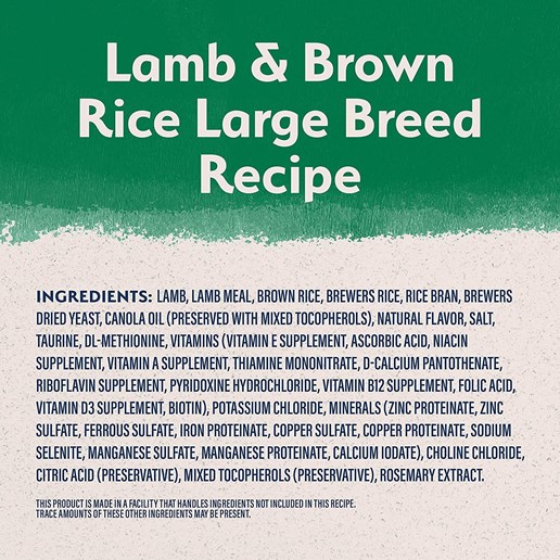 L.I.D. Large Breed Lamb and Brown Rice Dry Dog Food, 26-Lb