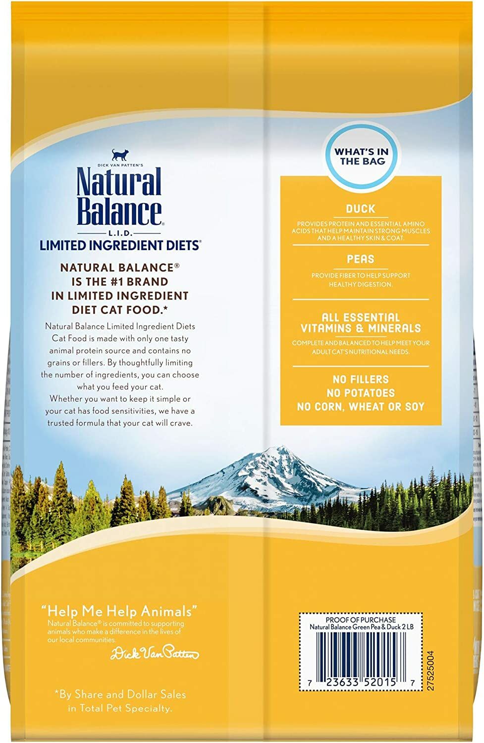 L.I.D. Grain Free Green Pea & Duck Dry Cat Food, 5-lb