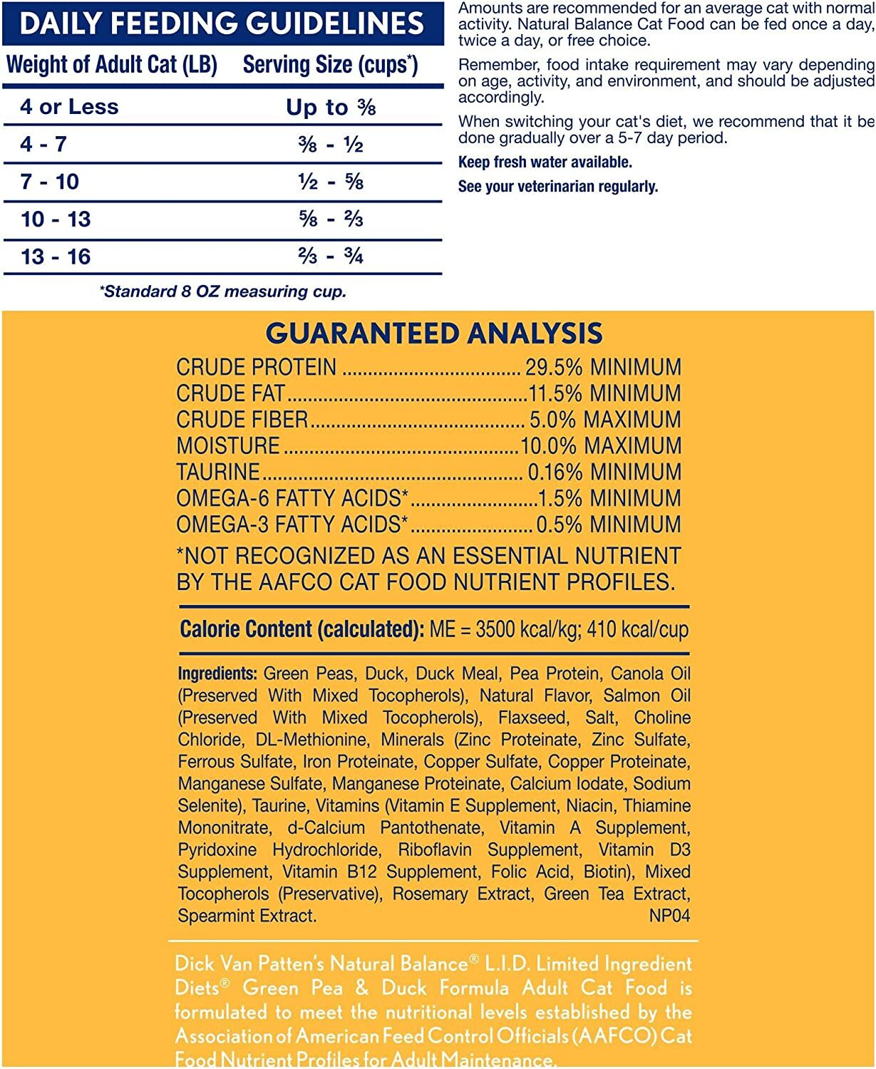 L.I.D. Grain Free Green Pea & Duck Dry Cat Food, 10-Lb