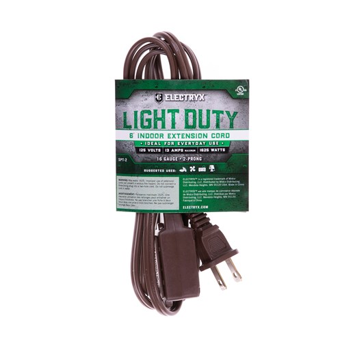 6-Ft 16-Ga Light Duty Indoor Extension Cord in Brown