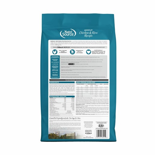 NutriSource Chicken & Rice Adult Dry Dog Food, 15-Lb Bag 