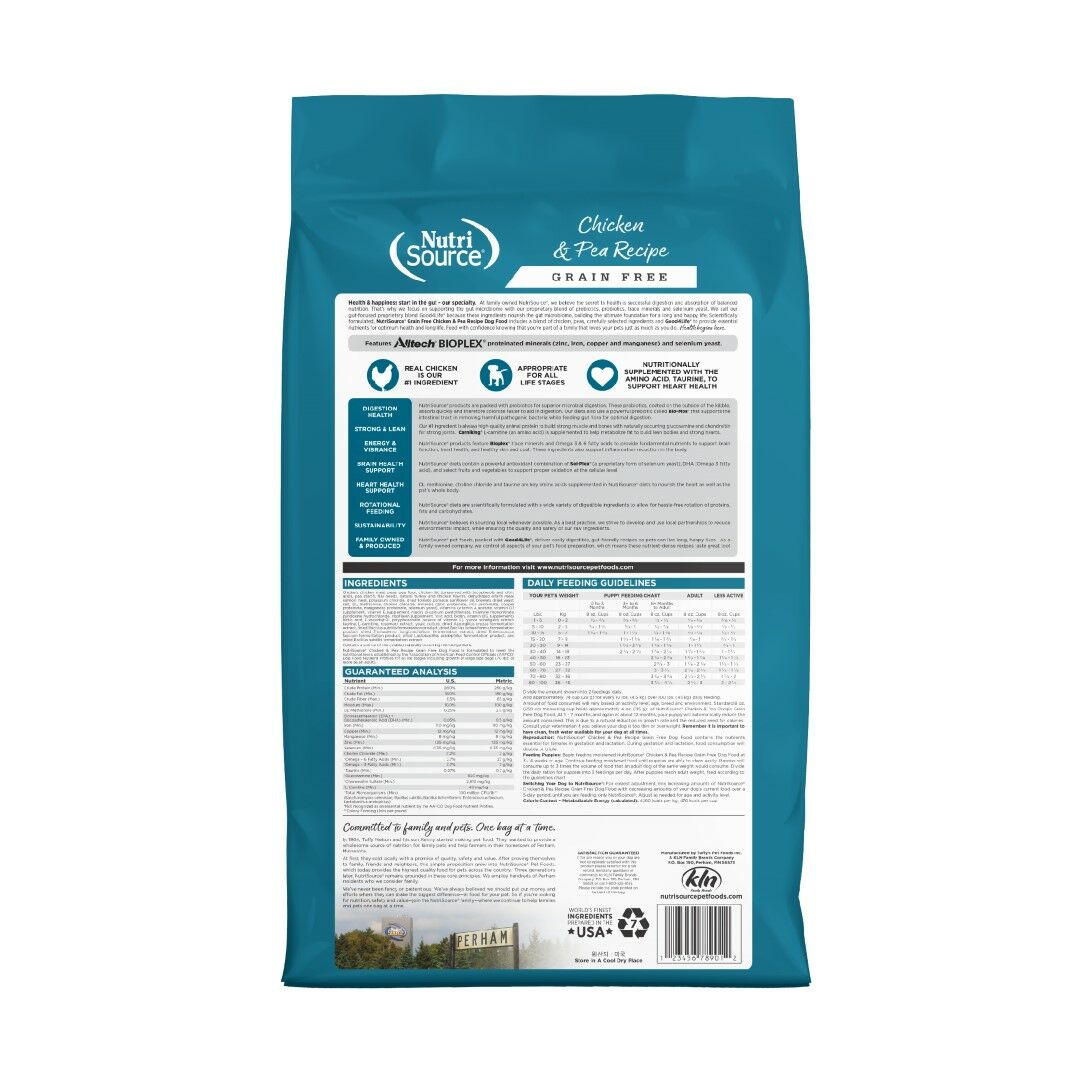 NutriSource Grain Free Chicken & Peas Recipe Dog Food, 26-Lb