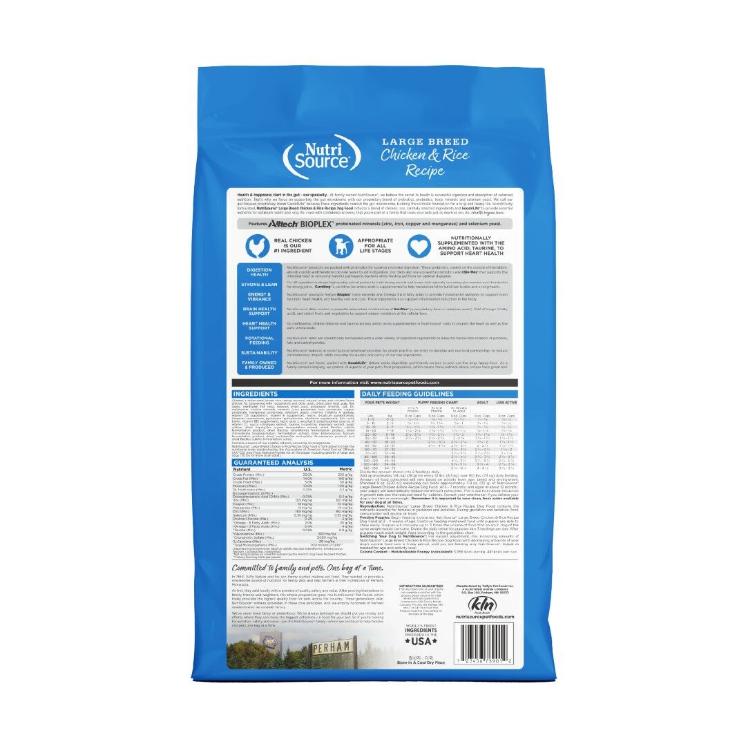 NutriSource Large Breed Chicken & Rice Adult Dry Dog Food, 26-Lb Bag 