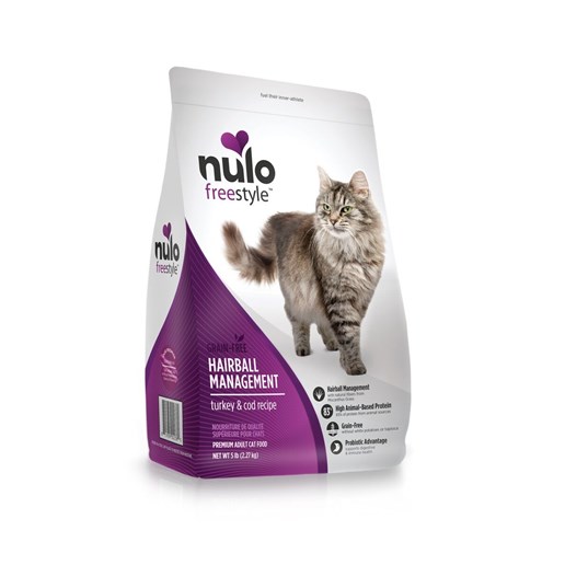 Nulo FreeStyle Adult Cat Hairball Management Turkey & Cod Dry Food, 5-Lb Bag