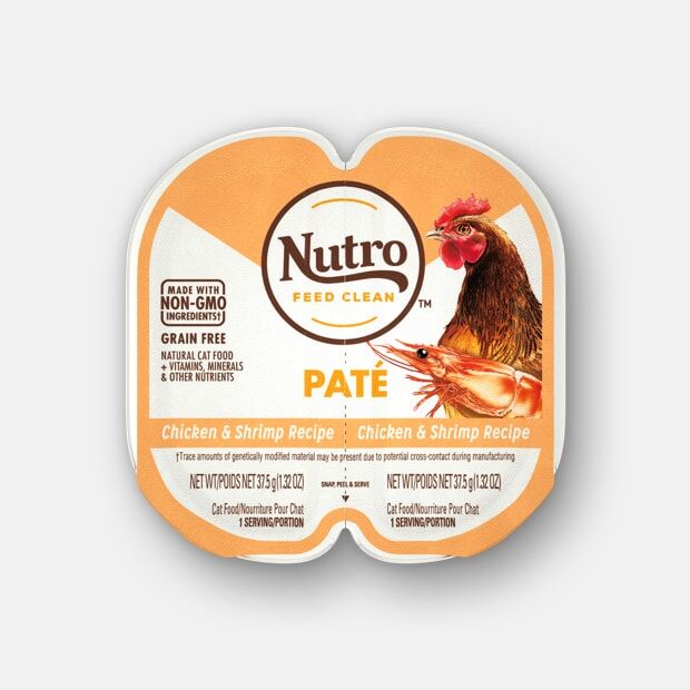 Nutro Grain Free Pate Chicken & Shrimp Recipe Wet Cat Food, 2.6-Oz