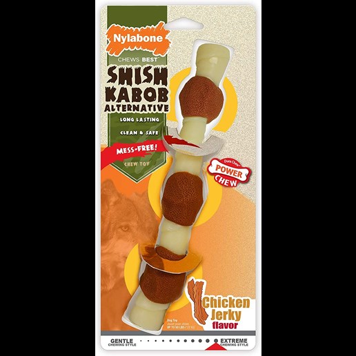 Nylabone Power Chew Shish Kabob Chicken Jerky Flavor Dog Toy, Large