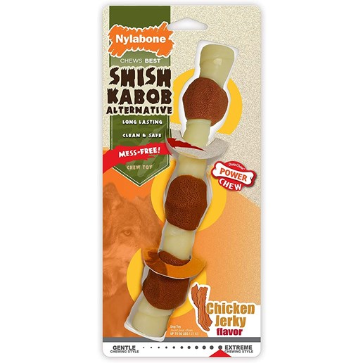 Nylabone Power Chew Shish Kabob Chicken Jerky Flavor Dog Toy, Large
