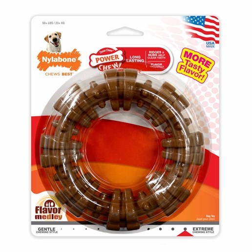 Nylabone Power Chew Textured Ring Flavor Medley Dog Toy, X Large