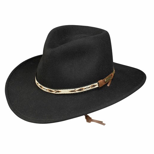 Stetson Ashley Crushable Wool Hat in Black