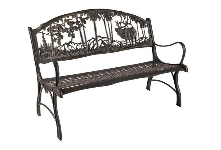 Cast Iron Elk Themed Bench