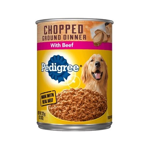 Pedigree Chopped Ground Dinner with Beef Adult Wet Canned Dog Food, 22-Oz Can