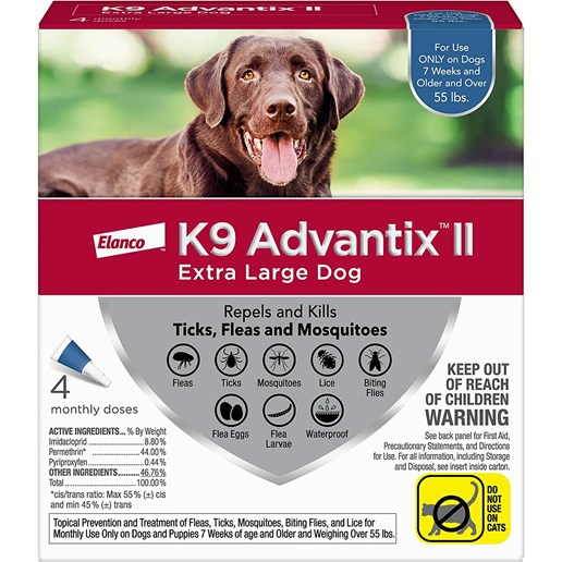 Flea & Tick Prevention for Extra Large Dogs, 4-Pk
