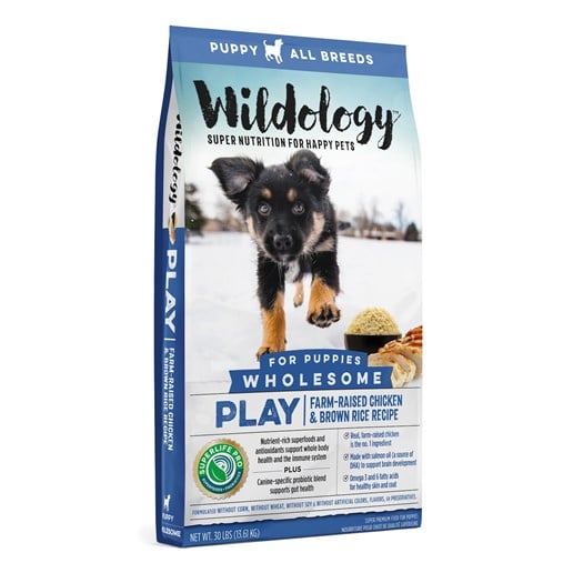 Wildology Play Puppy Chicken & Rice Dry Dog Food, 30-Lb Bag 