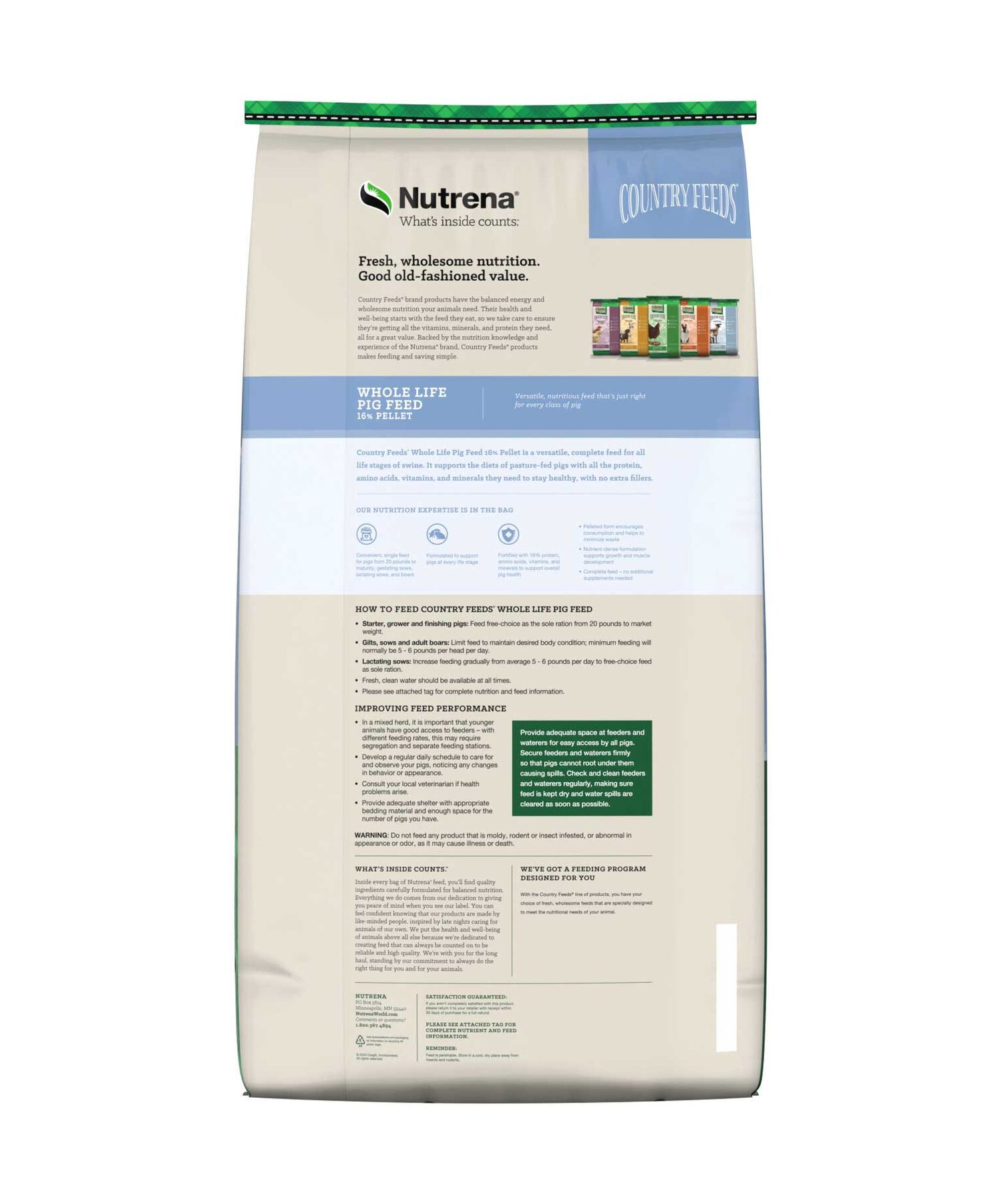 Nutrena Country Feeds Whole Life Pig Feed, 50-Lb