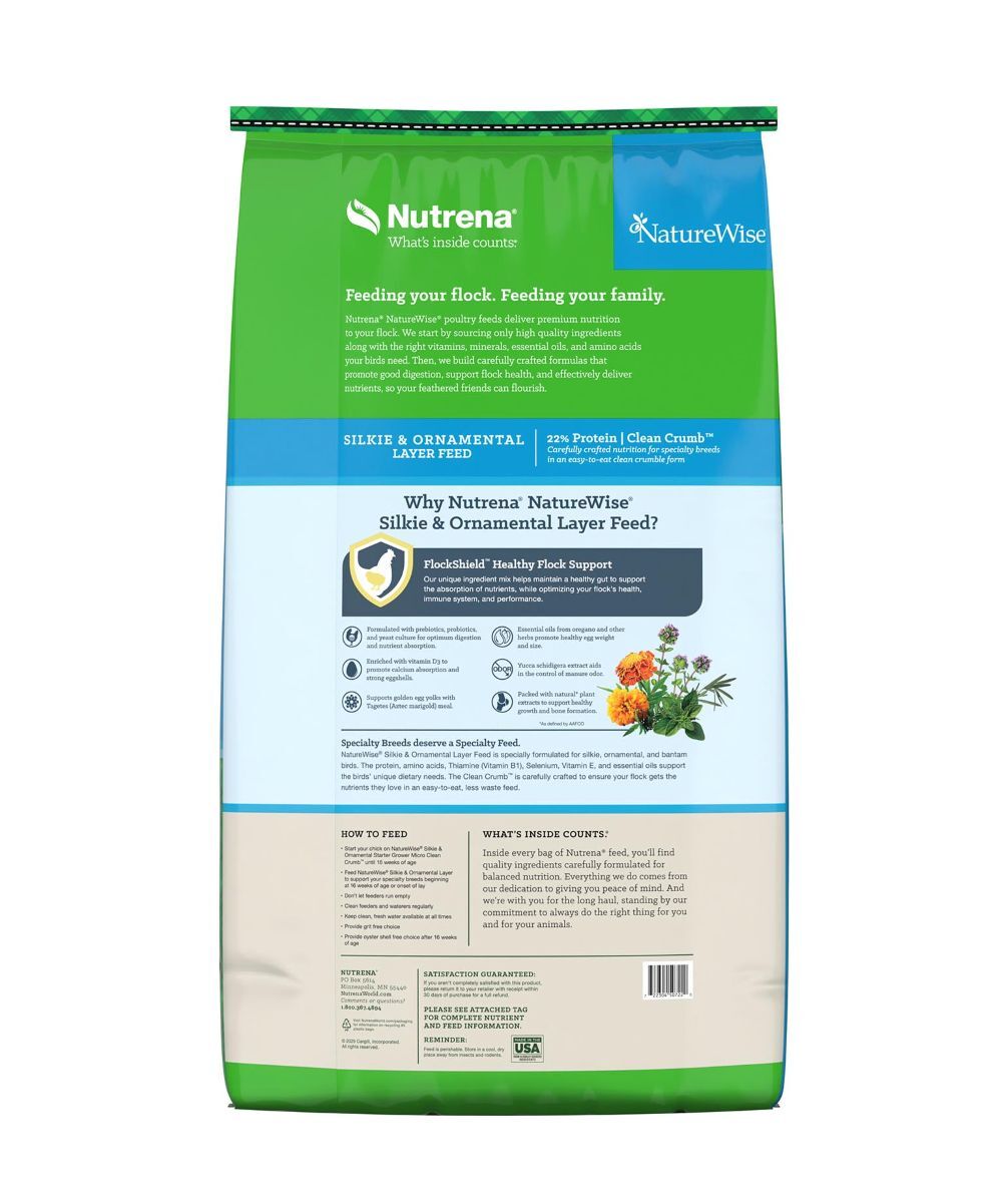 Nutrena NatureWise Silkie and Ornamental Layer Feed, 30-Lb