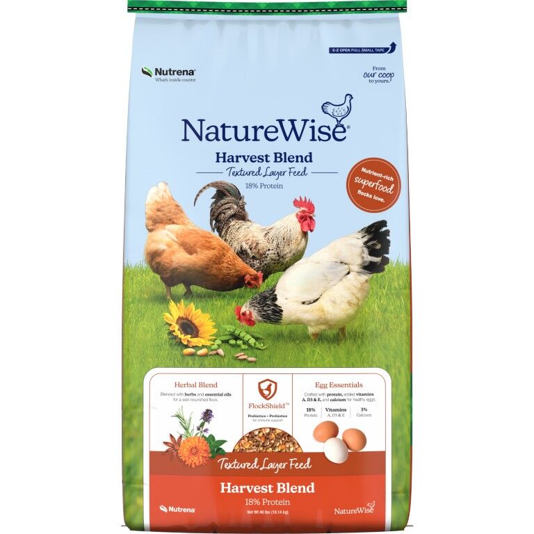 Nutrena NatureWise Harvest Blend 18% Textured Layer Feed, 40-Lb