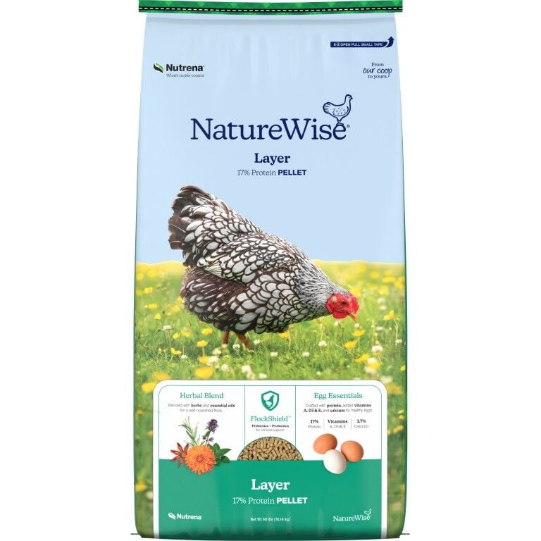 Nutrena NatureWise 17% Protein Layer Pellet Poultry Feed, 40-Lb